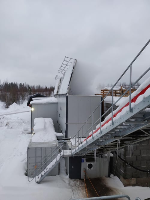 Zuschlagheizung einer Betonmischanlage im Winterbetrieb