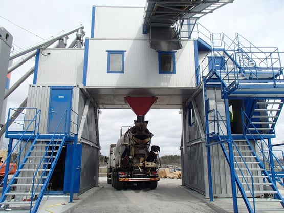 All concrete plant’s  facilities and functions in the same compact package